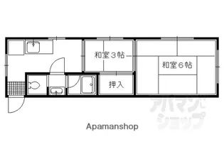 北野ハイツ【2-B号室】の間取り