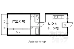 天草マンション【402号室】の間取り