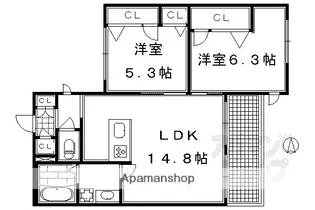 セレーナ室町【205号室】の間取り