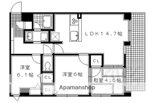 リソシエ今出川堀川グランディス【306号室】の間取り