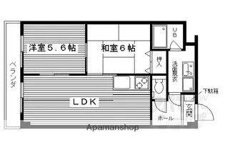 DU四条【5-H号室】の間取り