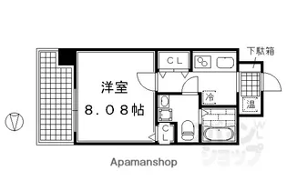 フォース二条城東【107号室】の間取り