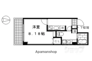 フォース二条城東【203号室】の間取り