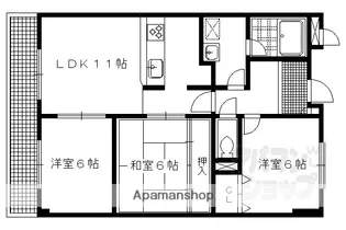 パレスサイドMIYABI【302号室】の間取り