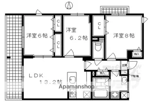 グラシア堺町御門【207号室】の間取り