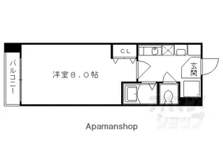 シャイン蛸薬師【802号室】の間取り
