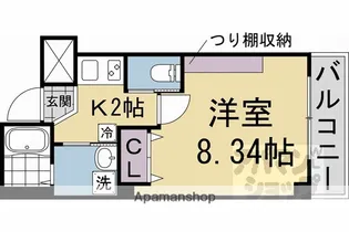 ウイングス千本丸太町【203号室】の間取り
