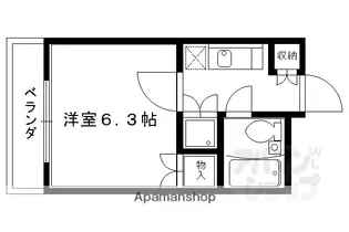 パレス紫竹【104号室】の間取り