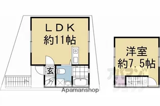 京都府京都市左京区下鴨東半木町【一戸建】の間取り