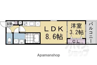 ジーメゾン京都梅津【0101号室】の間取り