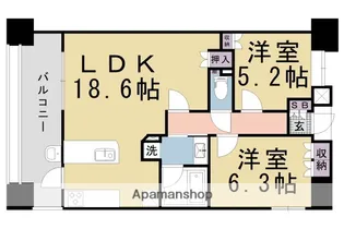 グランエスパス御所南【2F号室】の間取り