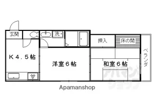 エスカーラ北山【202号室】の間取り