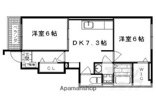 プラシード嵯峨 1【1階】の間取り