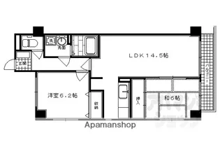 サンロータス池治【602号室】の間取り