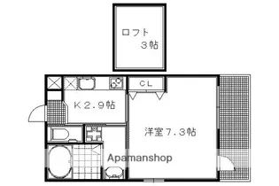 グリーンヒル冷泉通【405号室】の間取り