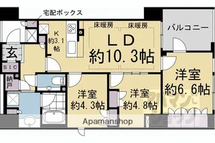 ザ・パークハウス堀川六角【3階】の間取り