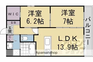 SILK HOUSEとなみ 3号館【102号室】の間取り