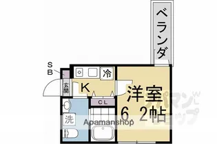 ネクスフィーダ北白川【1階】の間取り