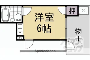 グッピーハイム【1-C号室】の間取り