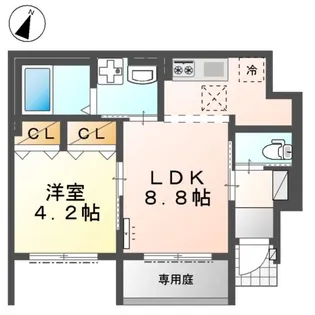 ラトゥール【1階】の間取り