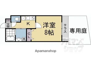 グランディール円町【105号室】の間取り