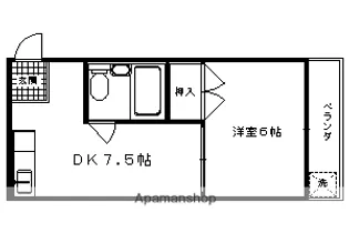マンションエイト【305号室】の間取り