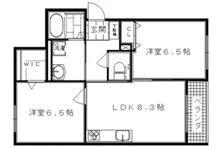 クアトロ妙心寺南【202号室】の間取り