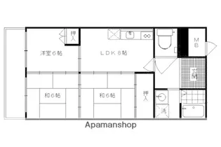 シャトー嵐望【208号室】の間取り