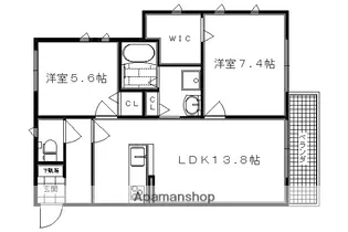 シャーメゾン高新・嵯峨野【201号室】の間取り