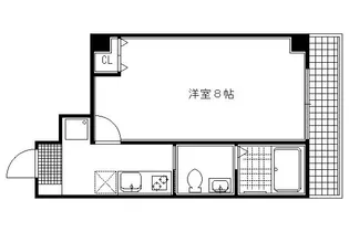 フラッティ今出川天神【201号室】の間取り