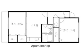 ハウス比果【101号室】の間取り