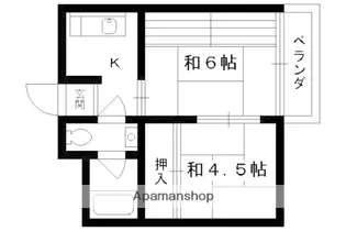 ニュー双ケ丘マンション【305号室】の間取り