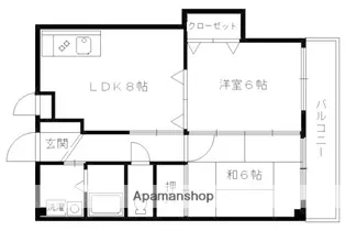 リベラシオン稲荷【302号室】の間取り