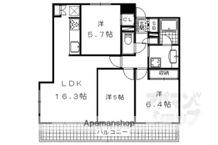 アメニティ山科駅前【305号室】の間取り