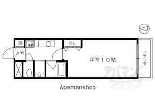 プラザ五条鴨川【206号室】の間取り