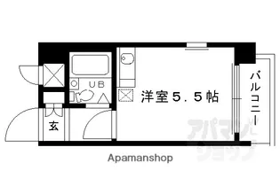 朝日プラザ深草【514号室】の間取り