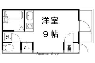 京都府京都市左京区松ケ崎堂ノ上町【マンション】の間取り