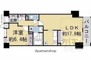 ベルヴィ高瀬川【4階】の間取り
