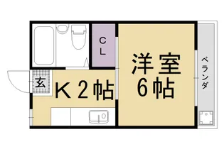 二軒茶屋マンション【A35号室】の間取り