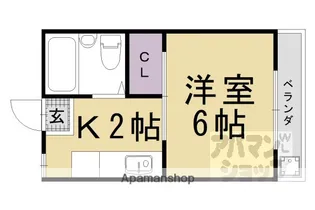二軒茶屋マンション【B35号室】の間取り