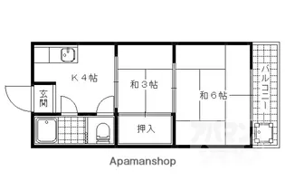マンション山科【B3-6号室】の間取り