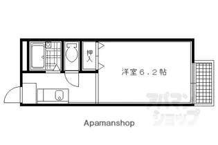 グリーンキャンパス北白川【102号室】の間取り