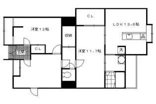 カレッジマンション七瀬川【101号室】の間取り