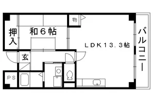 1LDKの間取り画像