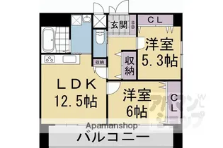 メゾリエ・リンクス伏見桃山【4階】の間取り
