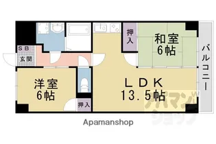 東野第1グリーンハイツ山科【502号室】の間取り