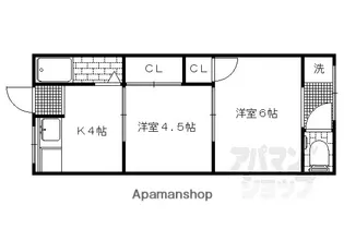 ハイツ白龍【1-D号室】の間取り