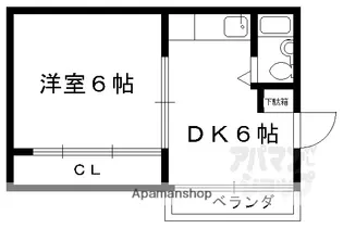 グランディール下鴨【103号室】の間取り