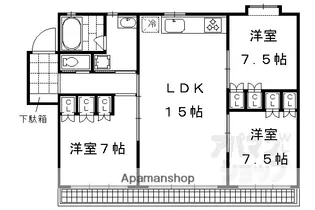 アーバネックス三条【308号室】の間取り