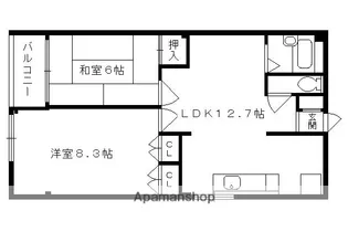 富小路マンション【209号室】の間取り